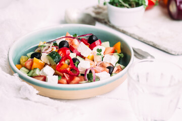 Greek salad in a plate