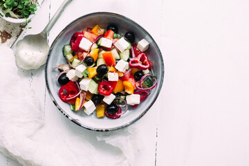 Greek salad in a plate