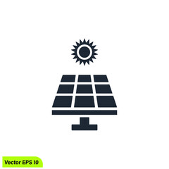 solar panel electricity icon vector illustration simple design element