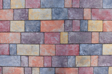 Cobblestone Pavers abstract mosaic background. Colored cobble stone texture. Close-up of street pavement
