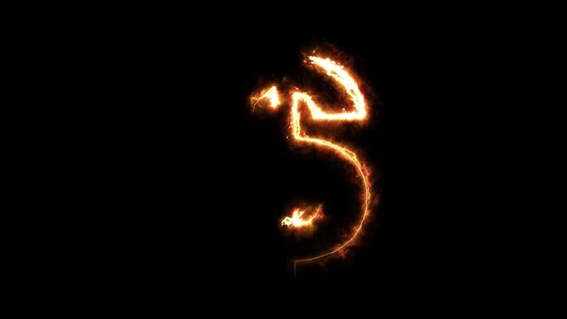 Fire trail dollar symbol reveal
