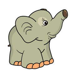 Obraz premium In the world of animals, nature. Vector image of animals in color. elephant
