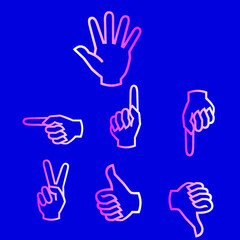 Obraz premium finger icon set. Line Icon Vector design