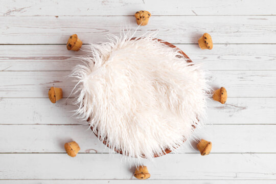 Newborn digital background with cookies.