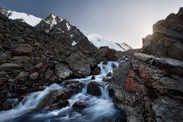 Beautiful landscape of river in the mountains
