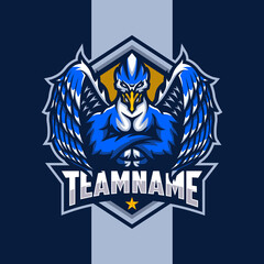 eagle muscle mascot logo. esport logo design