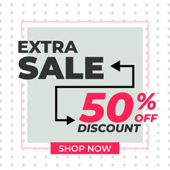 Fototapeta premium Sale Discount banner template design. Special offer, mega sale, big sale for web and social media marketing in vector