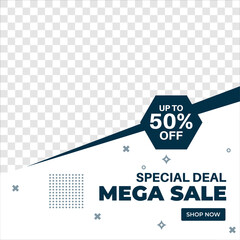 Sale banner template design. Special offer. Mega sale and Big sale for web and social media marketing best price in vector