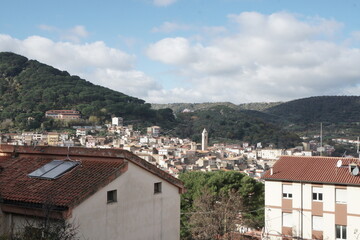 Fototapeta na wymiar Panorama of the village of Bitti. Sardinia, Italy