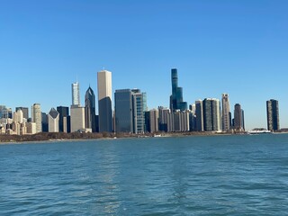 Fototapeta na wymiar Windy City Chicago beautiful skyline