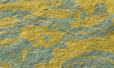 3D rendering. Deformed layered sedimentary rock.