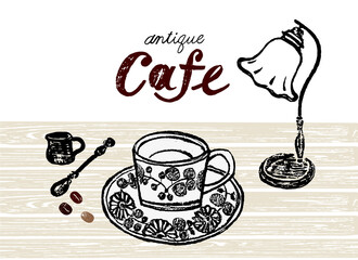 コーヒーのイラスト かわいいフレームイラスト Brown Sticker Bro Pomme