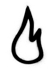 graffiti flame shape sprayed in black over white © johnjohnson