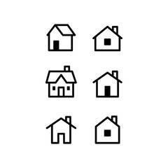 Fototapeta premium House vector icon set. Home simple linear symbols.