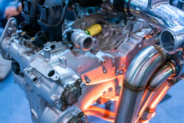 modern powerful car engine section