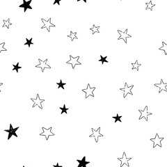 Star doodle seamless pattern. Background texture.