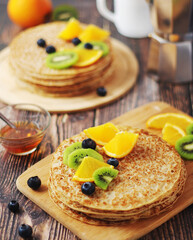 Crepes or bliny with fruit