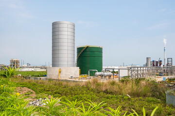 gas processing factory. landscape with gas and oil industry