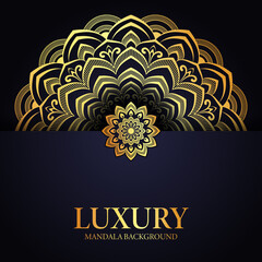 Golden Mandala Background Design Template
