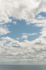 Fototapeta na wymiar blue sky with clouds over water