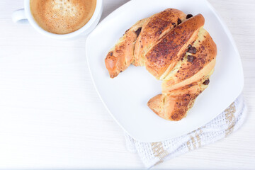 Cheese bread, on white wooden background