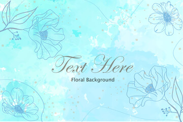 Floral backgrounds with hand drawn flowers