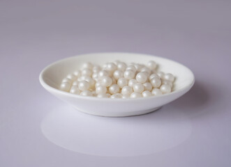 white plate with candies