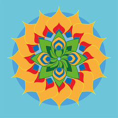 Oriental colorful circular mandala