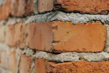 Grunge Brick Wall Horizontal Background. Vintage brickwork backdrop or Pattern of old brick wall. Grunge great for your design