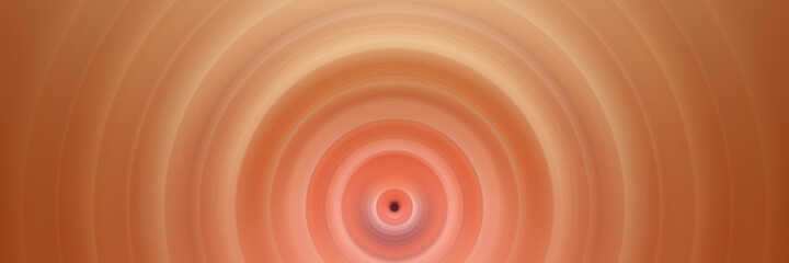 Abstract round orange background. Circles from the center point. Image of diverging circles. Rotation that creates circles.