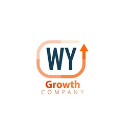 Initial Letter WY Growth Up Logo Design Template. Creative Economy template logo - obrazy, fototapety, plakaty