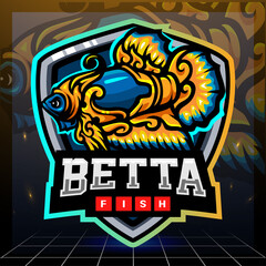 Betta fish mascot. esport logo design