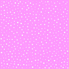 White dots on pink background, seamless pattern vector for fashion, fabric, wallpaper and all prints
