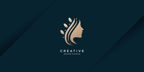 Woman logo with creative unique concept for company, business, beauty, spa Premium Vector part 1