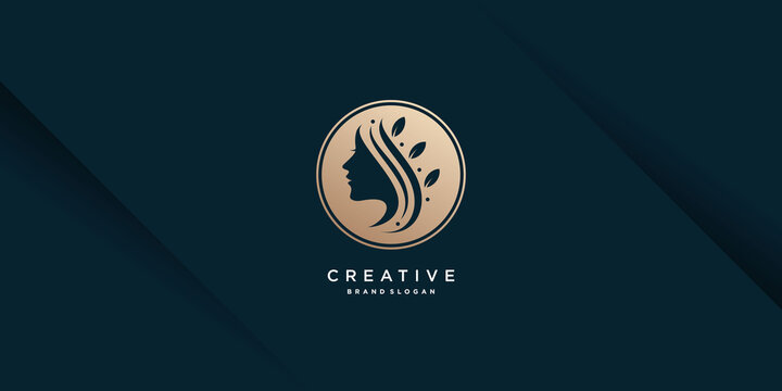 Woman logo with creative unique concept for company, business, beauty, spa Premium Vector part 3