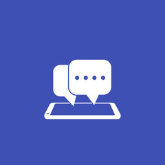 comments vector icon with smart phone