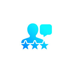 Customer review, comment and feedback icon