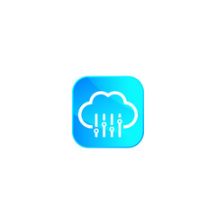 Cloud settings, hosting configuration vector icon