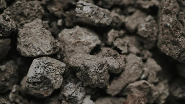 Ground pulsating, in slow motion.  Macro. Close up. Concept: earthquake, ground vibration