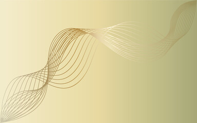 Vector abstract beige background with golden wavy lines. Light background for screensavers, website design.

