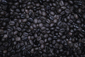 Coffee bean. Close up roasted coffee beans background