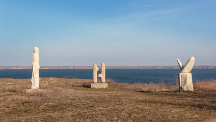 The ruins of Olbia. Parutino, Ukraine. Ancient greek colony Olbia on the banks of the Southern Bug River in Ukraine .Ancient ruins.