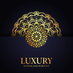 Golden Mandala Background Design Template