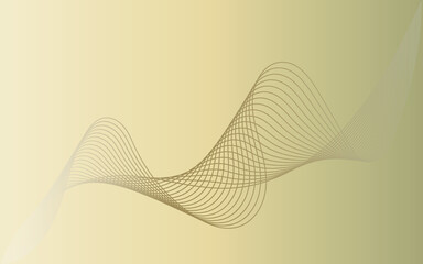 Vector abstract gold background with gold curve lines. Light background for screensavers, website design.
