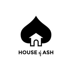 House and Ash love negative space logo design inspirations