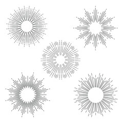 vector vintage elements - sunburst bursting rays