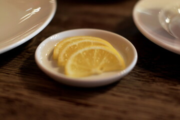 lemon slices on a plate
