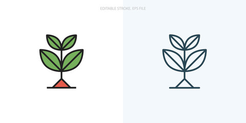 Plant, biological seed icon for your website, logo, app, UI, product print. Editable stroke icons set