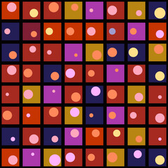 Space squares tile. Vector. Colorful and abstract futuristic tile.