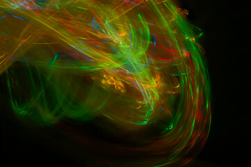 Abstract colorful blurred background on black